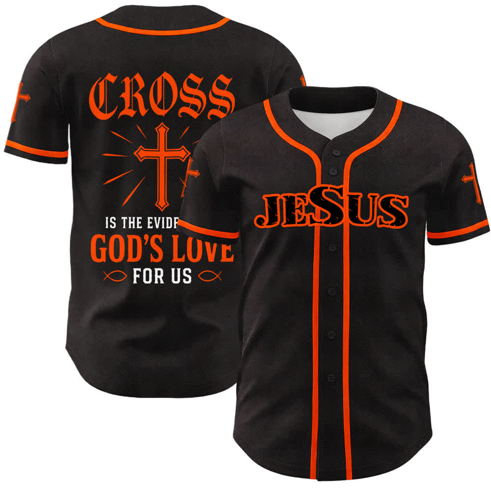 Christianartworkshop Baseballtrikot mit Jesus-Kreuz, schwarz-golden, geknöpft - Orange - 5XL - image 21