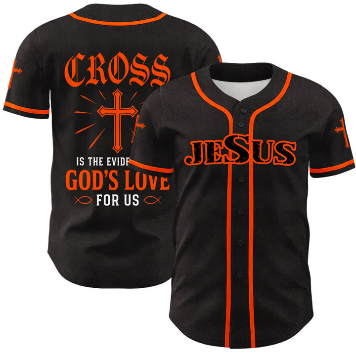 Christianartworkshop Baseballtrikot mit Jesus-Kreuz, schwarz-golden, geknöpft - Orange - 5XL - image 21