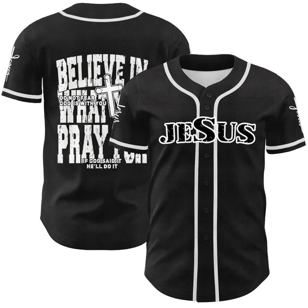 Christianartworkshop Jesus Schwarzes und rotes Baseballtrikot mit Knöpfen - Weiß - 5XL - image 3