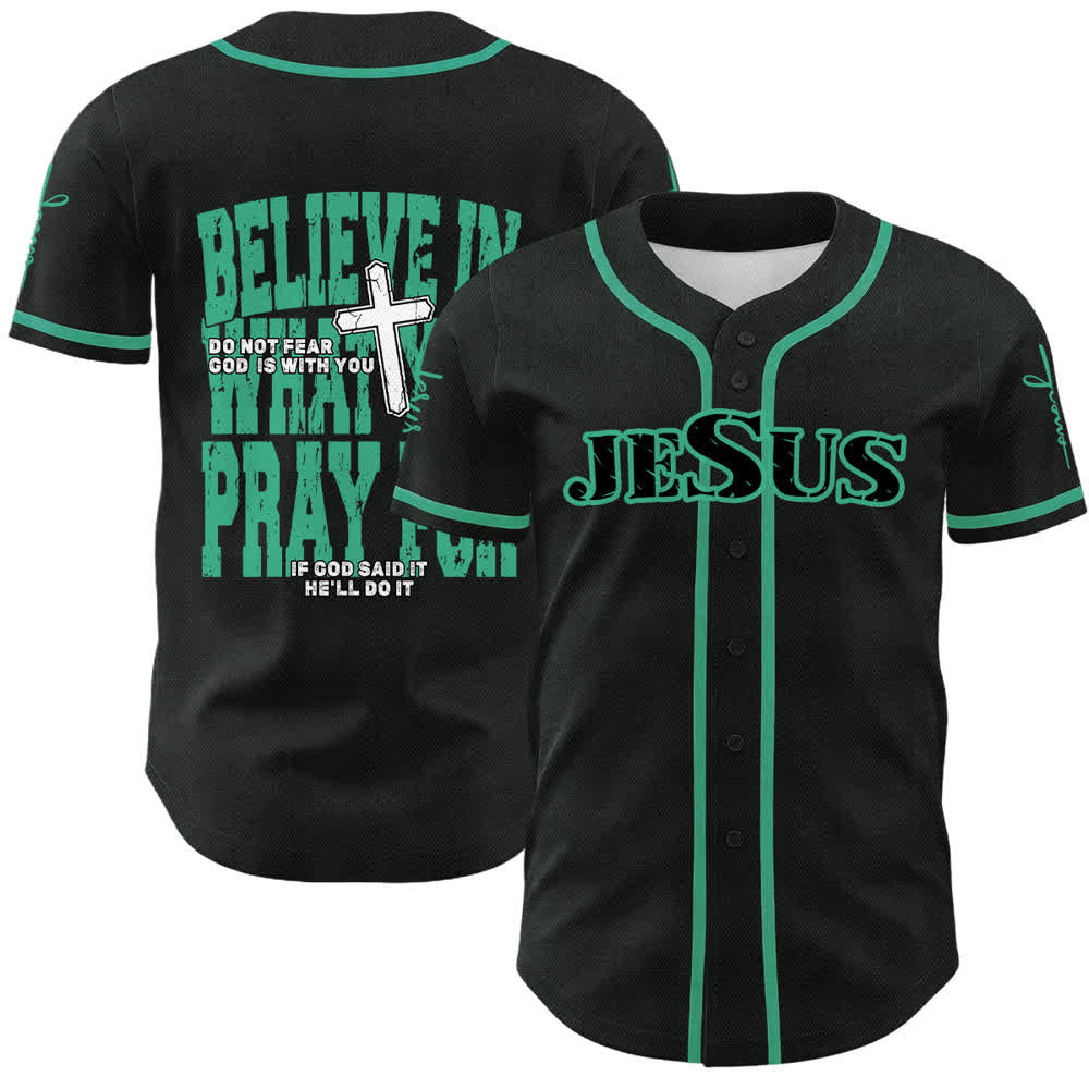 Christianartworkshop Jesus Schwarzes und rotes Baseballtrikot mit Knöpfen - Lake Blue - 5XL - image 6