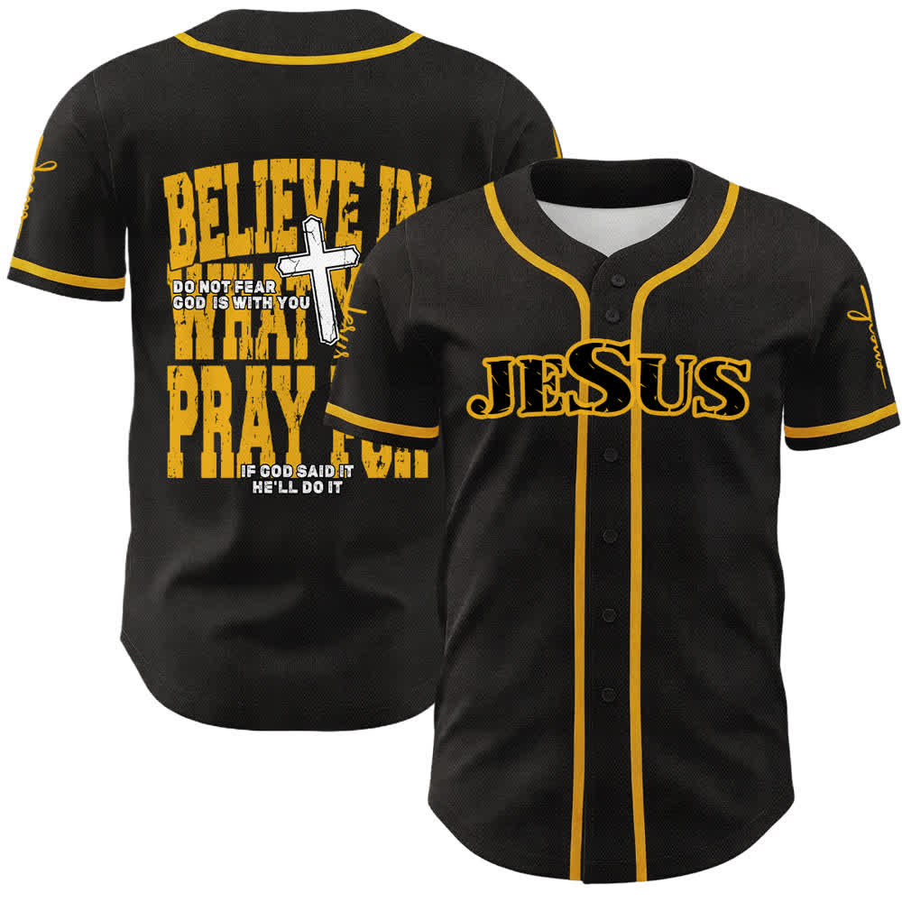 Christianartworkshop Jesus Schwarzes und rotes Baseballtrikot mit Knöpfen - Gelb - 5XL - image 18