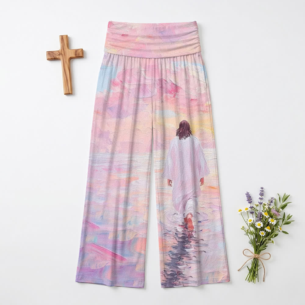 Christianartworkshop Watercolor Grace Foldover Damen-Hose mit weitem Bein - US22, UK/AU26, EU54 - image 0