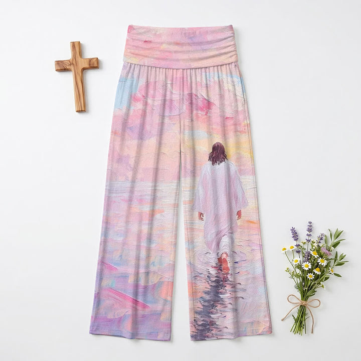 Christianartworkshop Watercolor Grace Foldover Damen-Hose mit weitem Bein - US22, UK/AU26, EU54 - image 0