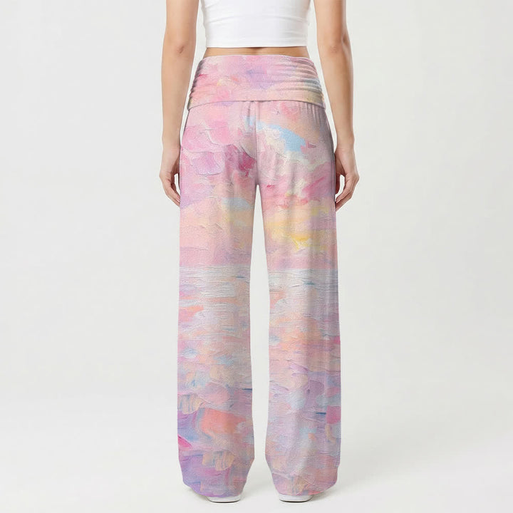 Christianartworkshop Watercolor Grace Foldover Damen-Hose mit weitem Bein - image 2