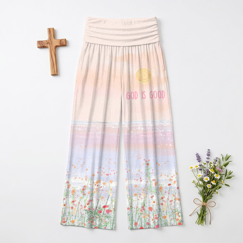 Christianartworkshop God Is Good Floral Ombre Lounge Damen-Loungehose mit weitem Bein - US22, UK/AU26, EU54 - image 0