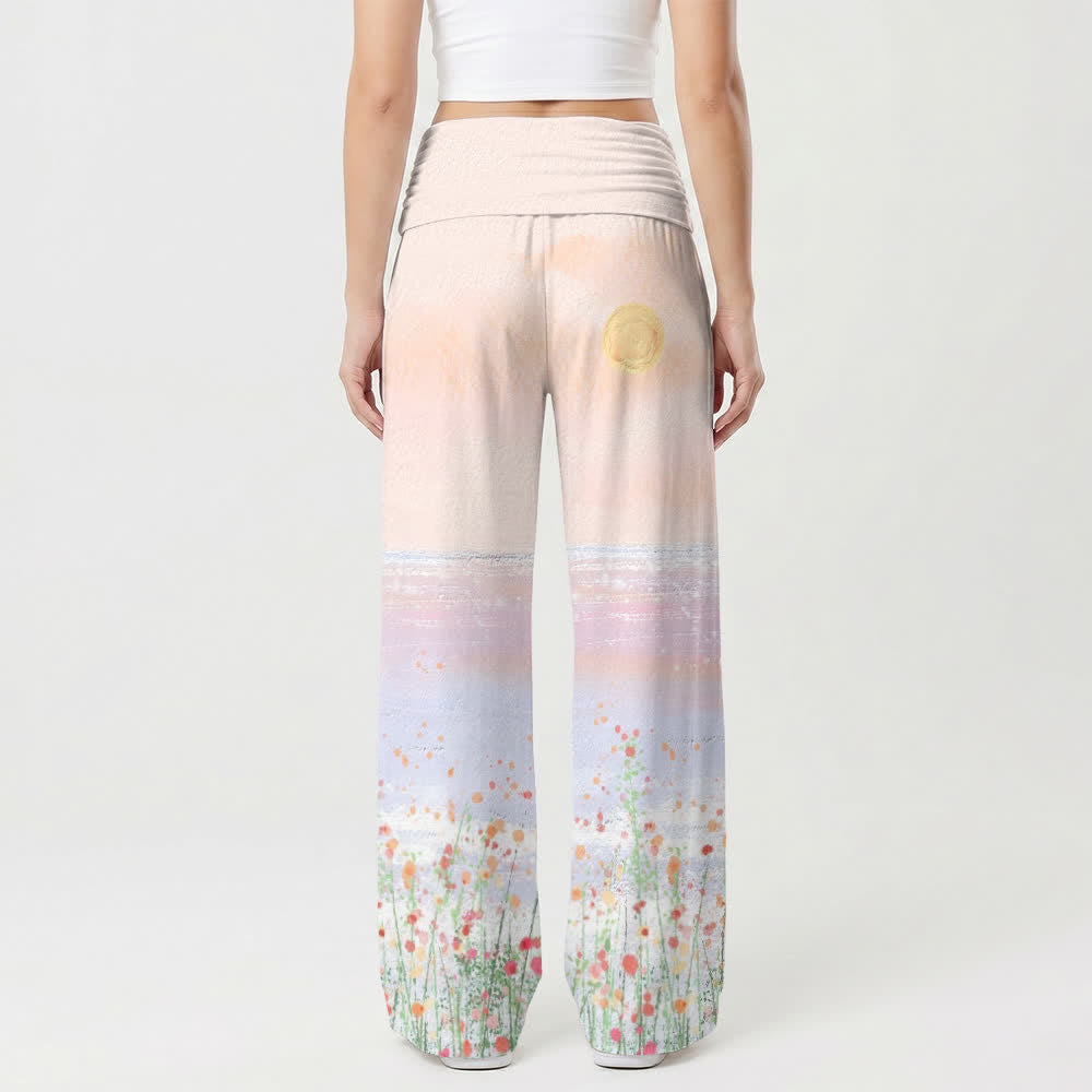 Christianartworkshop God Is Good Floral Ombre Lounge Damen-Loungehose mit weitem Bein - image 2