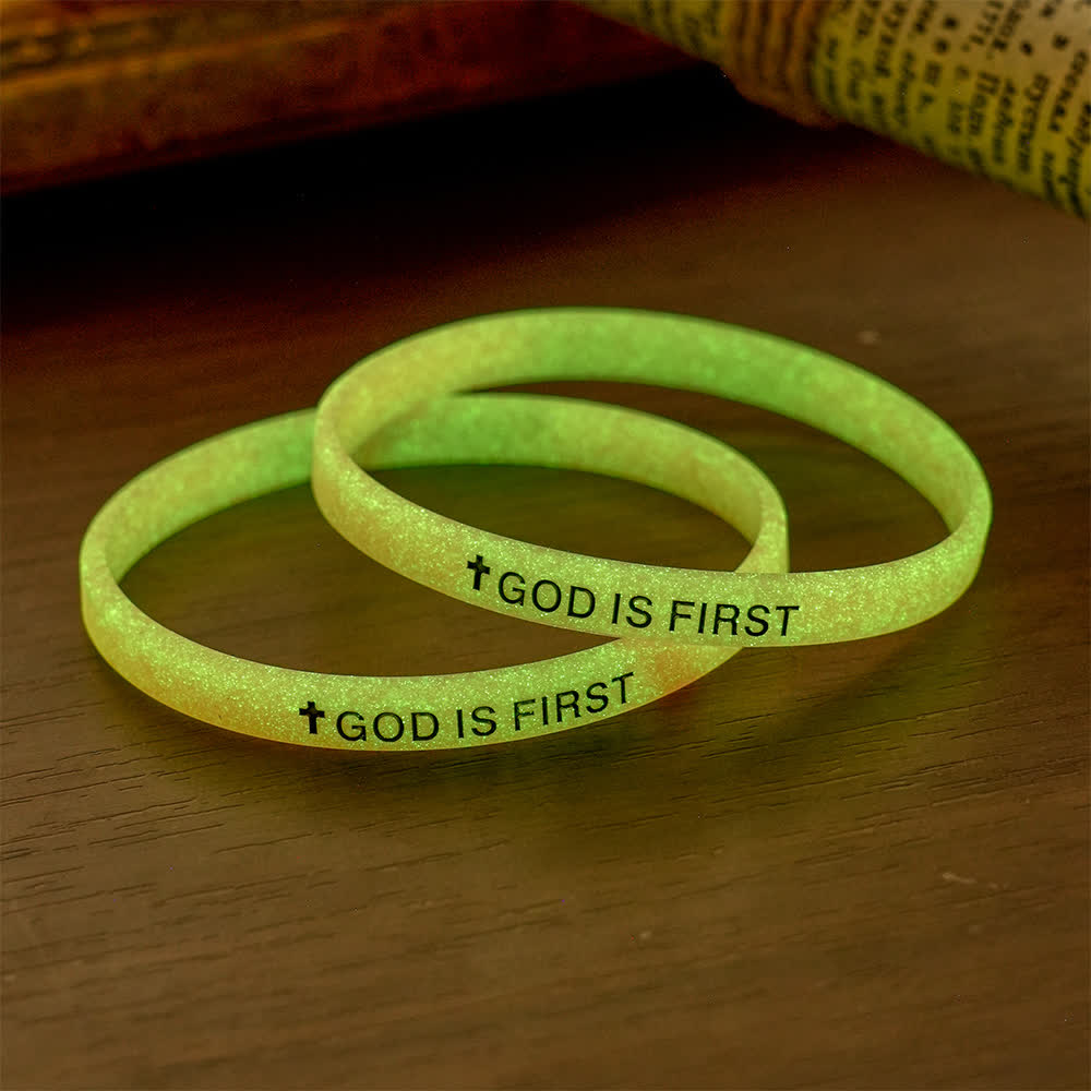 Christianartworkshop Leuchtendes Silikonarmband mit Kreuz und inspirierender Inschrift: Symbol demütiger, heiliger Hingabe - J - image 18