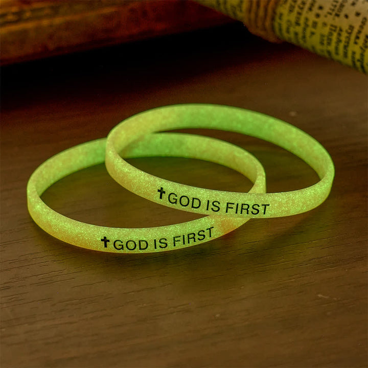 Christianartworkshop Leuchtendes Silikonarmband mit Kreuz und inspirierender Inschrift: Symbol demütiger, heiliger Hingabe - J - image 18