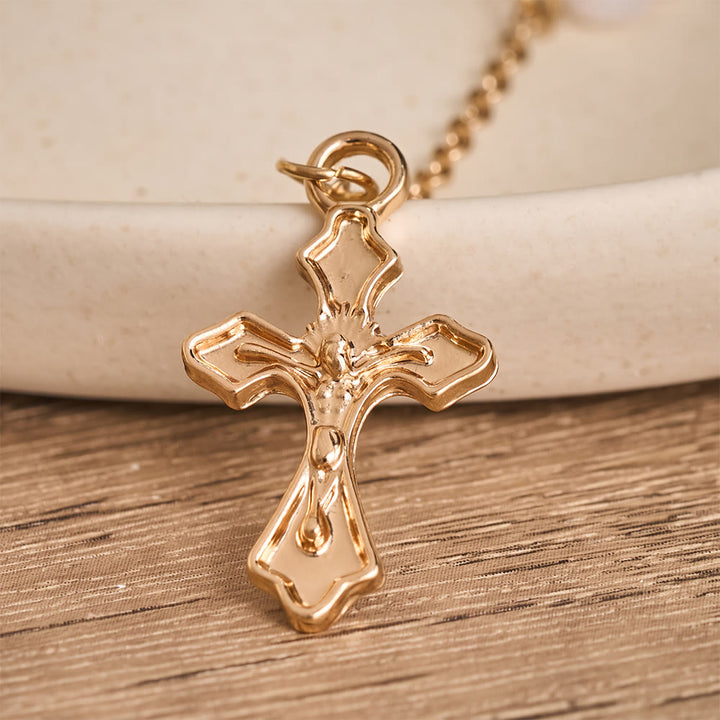Christianartworkshop Perlen-Quasten-Kreuz-Choker-Halskette: Symbol sanfter, himmlischer Zärtlichkeit - image 4