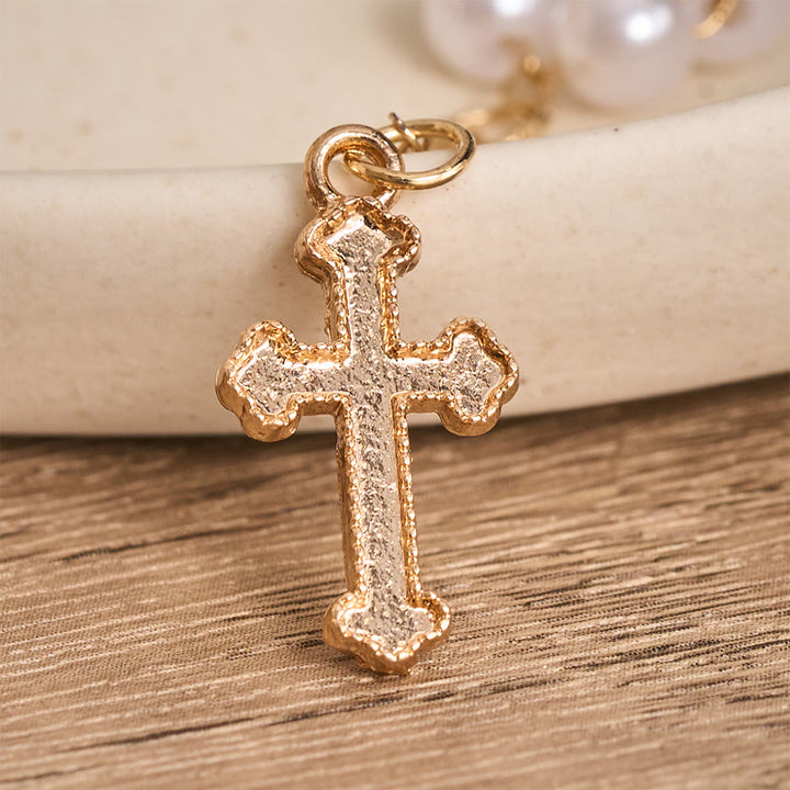 Christianartworkshop Perlen-Quasten-Kreuz-Choker-Halskette: Symbol sanfter, himmlischer Zärtlichkeit - image 5