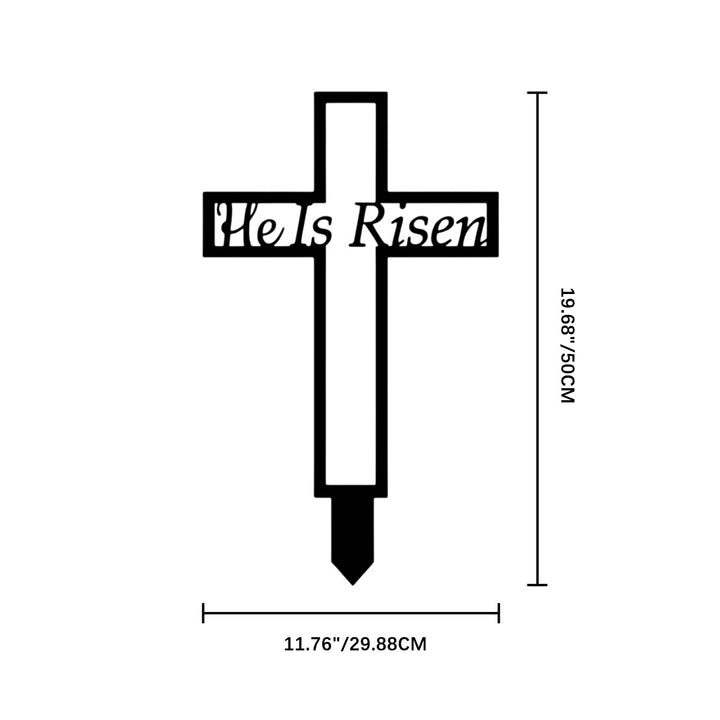 Christianartworkshop Lasergeschnittener Metallkreuz-Gartenstecker mit hohlem Herz: Symbol ewiger himmlischer Erinnerung - Schwarz - 11,76" × 19,68" × 0,06" / 29,88 × 50 × 0,15 cm - image 8