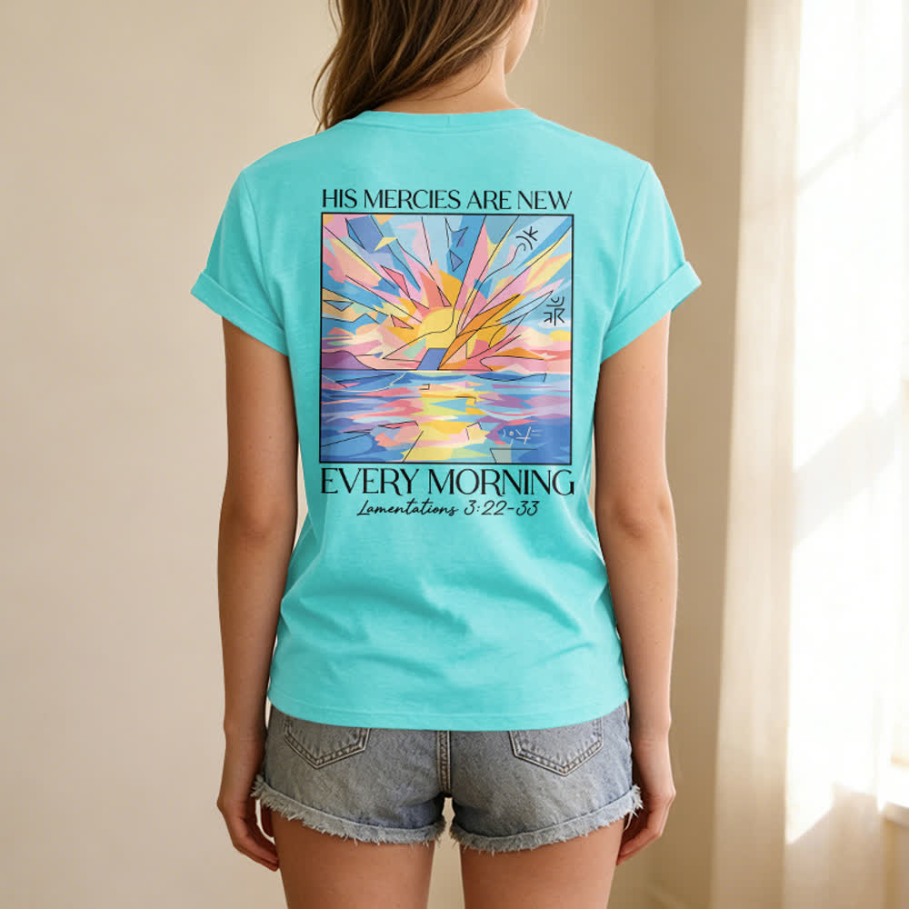 Christianartworkshop Grace Cross Damen-T-Shirt mit gerollten Ärmeln und Knotensaum, V-Ausschnitt - image 10