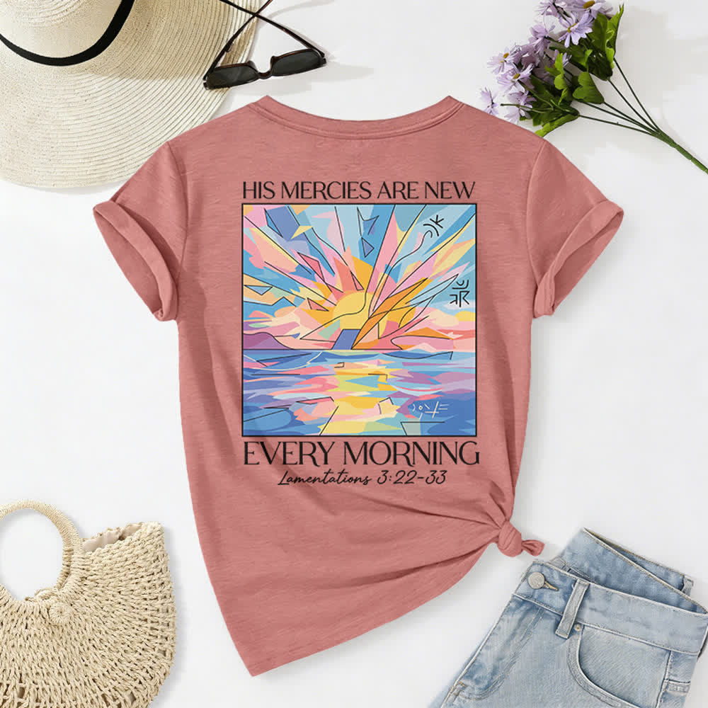Christianartworkshop Grace Cross Damen-T-Shirt mit gerollten Ärmeln und Knotensaum, V-Ausschnitt - image 19
