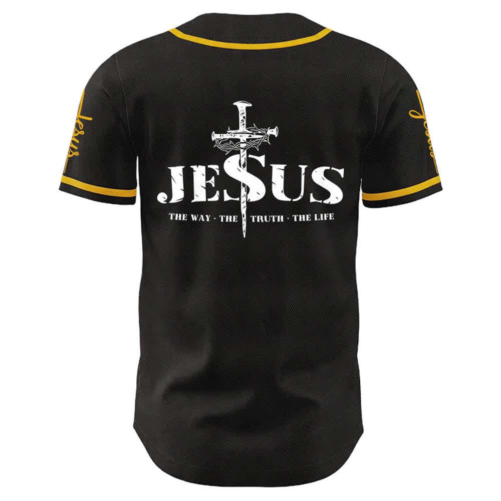Christianartworkshop Jesus Kreuz Nagel und Dornenkrone Baseballtrikot - image 3