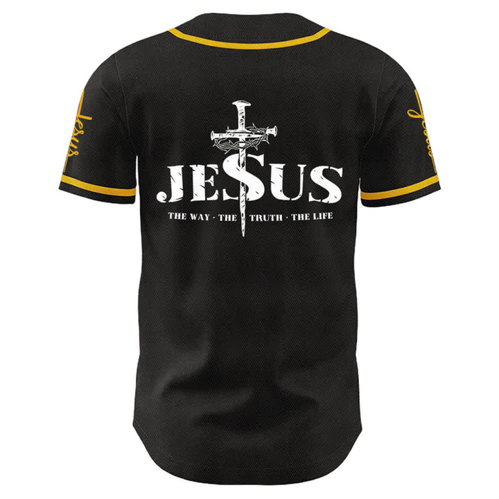 Christianartworkshop Jesus Kreuz Nagel und Dornenkrone Baseballtrikot - image 3