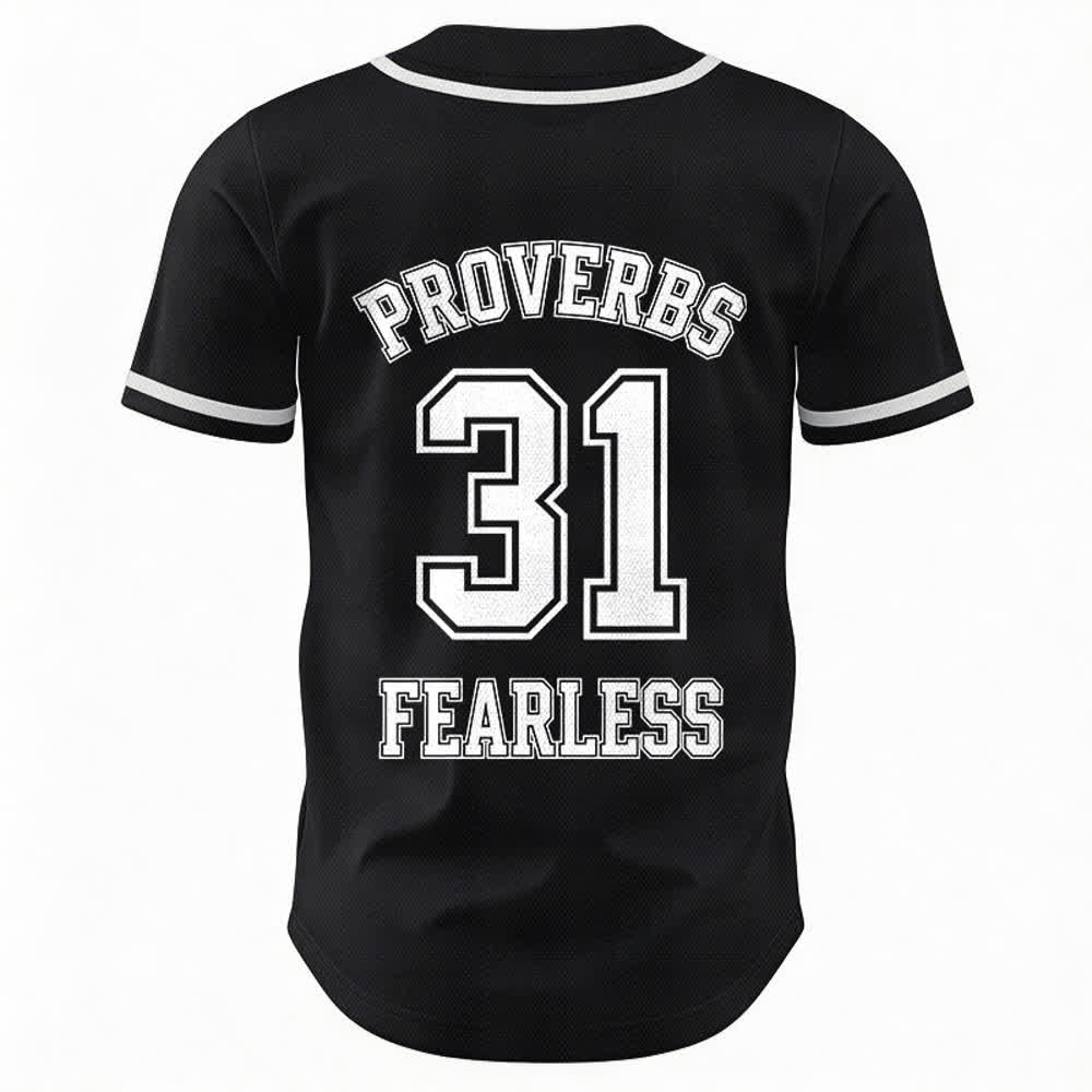 Christianartworkshop Baseballtrikot mit dem Aufdruck „Furchtloser Glaube“ aus Sprüche 31 (Unisex) - image 1
