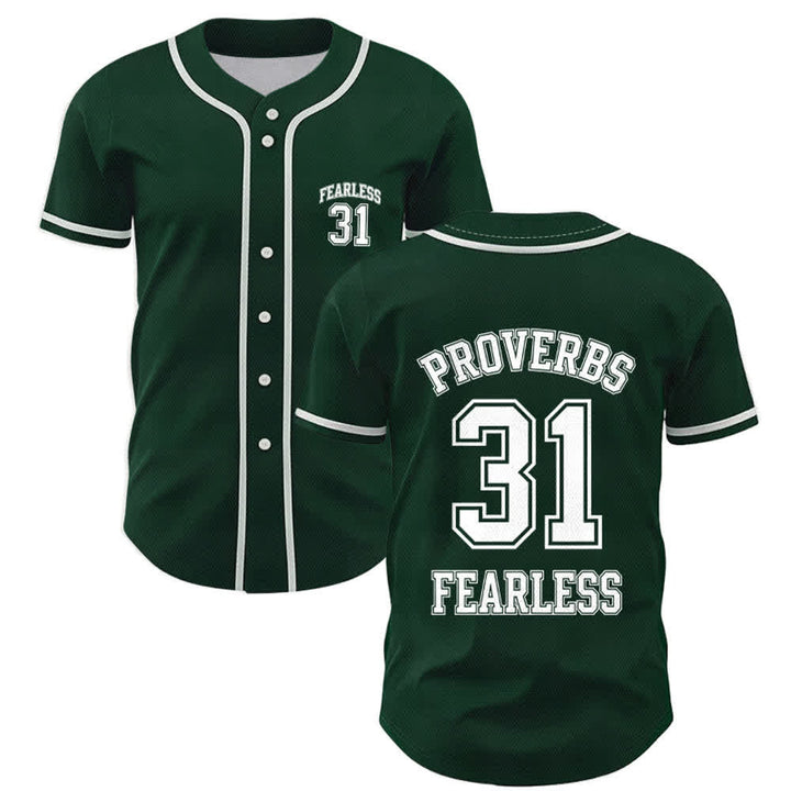 Christianartworkshop Baseballtrikot mit dem Aufdruck „Furchtloser Glaube“ aus Sprüche 31 (Unisex) - Grün - 5XL - image 42