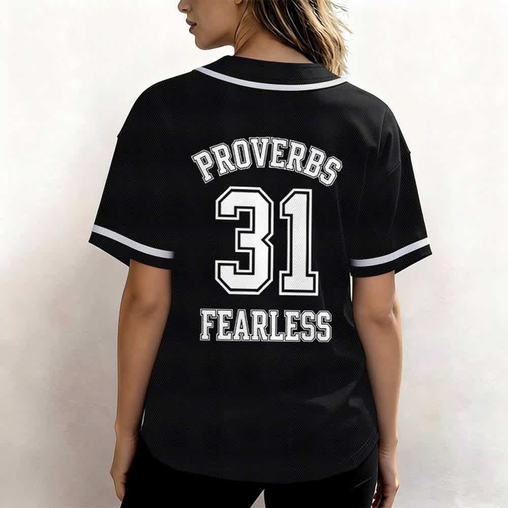 Christianartworkshop Baseballtrikot mit dem Aufdruck „Furchtloser Glaube“ aus Sprüche 31 (Unisex) - image 5