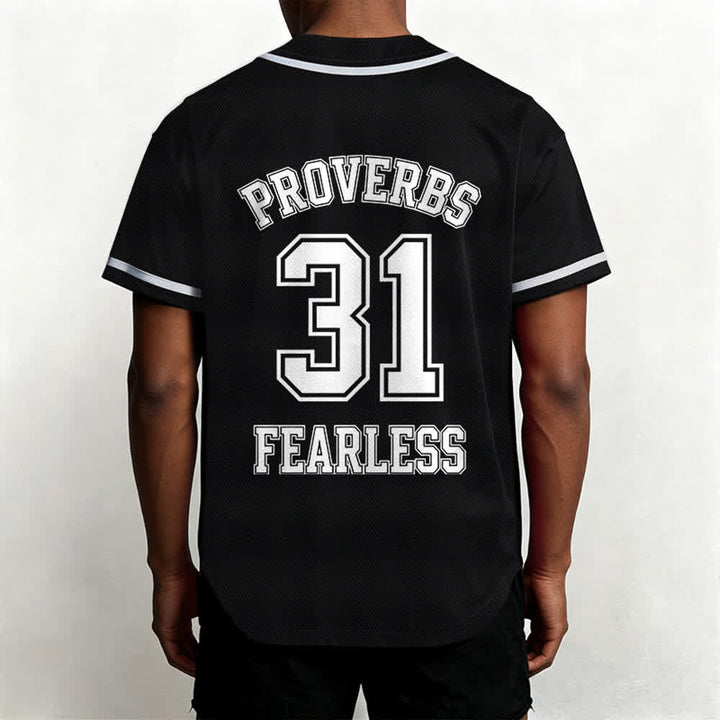 Christianartworkshop Baseballtrikot mit dem Aufdruck „Furchtloser Glaube“ aus Sprüche 31 (Unisex) - image 3