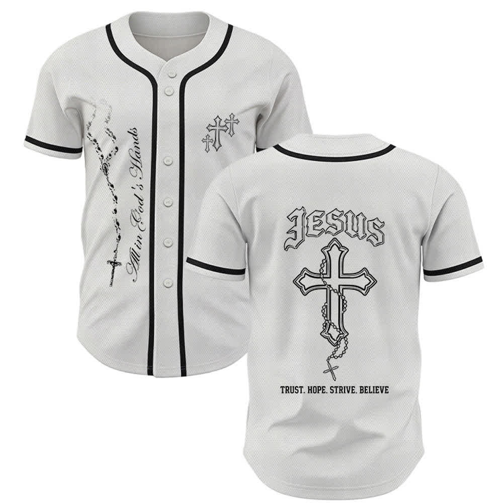 Christianartworkshop Vertrauen, Hoffnung, Streben, Glaube – Alles in Gottes Händen – Unisex-Baseballtrikot mit Glaubensmotiv - Weiß - 5XL - image 14