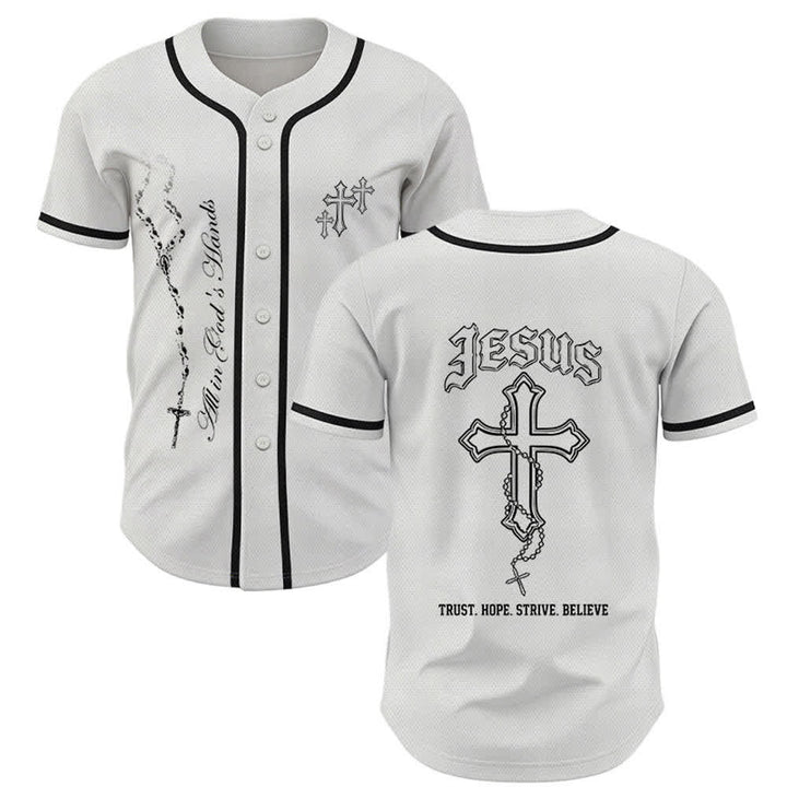 Christianartworkshop Vertrauen, Hoffnung, Streben, Glaube – Alles in Gottes Händen – Unisex-Baseballtrikot mit Glaubensmotiv - Weiß - 5XL - image 14