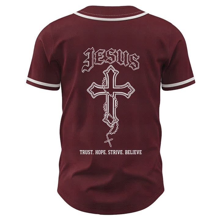 Christianartworkshop Vertrauen, Hoffnung, Streben, Glaube – Alles in Gottes Händen – Unisex-Baseballtrikot mit Glaubensmotiv - image 2