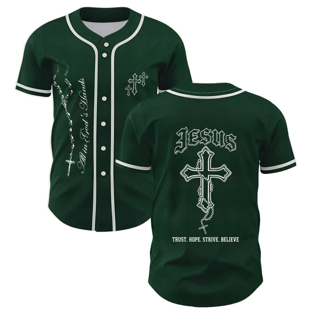 Christianartworkshop Vertrauen, Hoffnung, Streben, Glaube – Alles in Gottes Händen – Unisex-Baseballtrikot mit Glaubensmotiv - Grün - 5XL - image 42