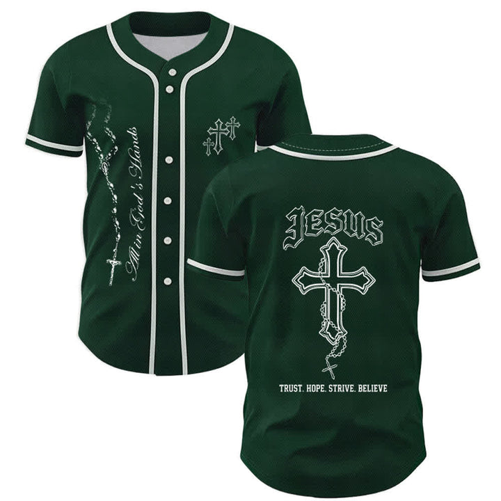 Christianartworkshop Vertrauen, Hoffnung, Streben, Glaube – Alles in Gottes Händen – Unisex-Baseballtrikot mit Glaubensmotiv - Grün - 5XL - image 42
