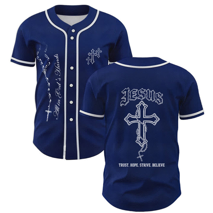 Christianartworkshop Vertrauen, Hoffnung, Streben, Glaube – Alles in Gottes Händen – Unisex-Baseballtrikot mit Glaubensmotiv - Marineblau - 5XL - image 21