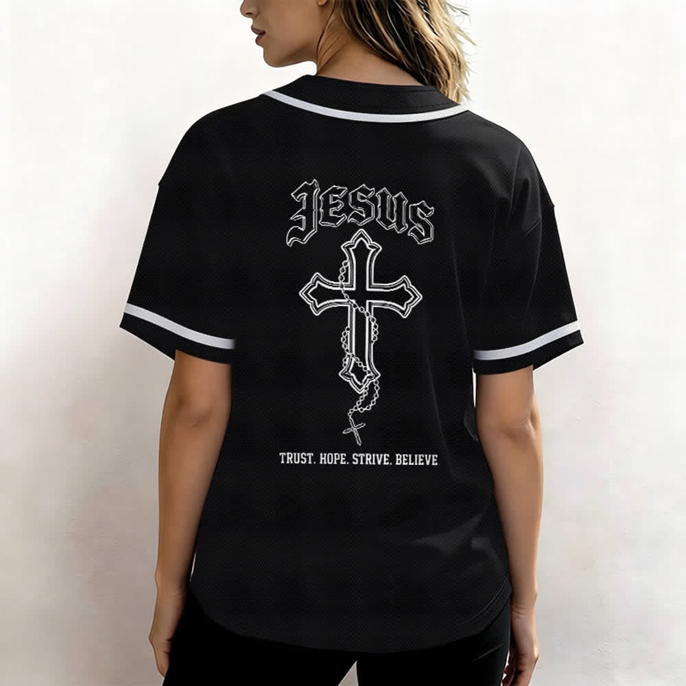 Christianartworkshop Vertrauen Hoffnung Streben Glaube Alles in Gottes Händen Glaubensmotiv Unisex Baseballtrikot - image 13