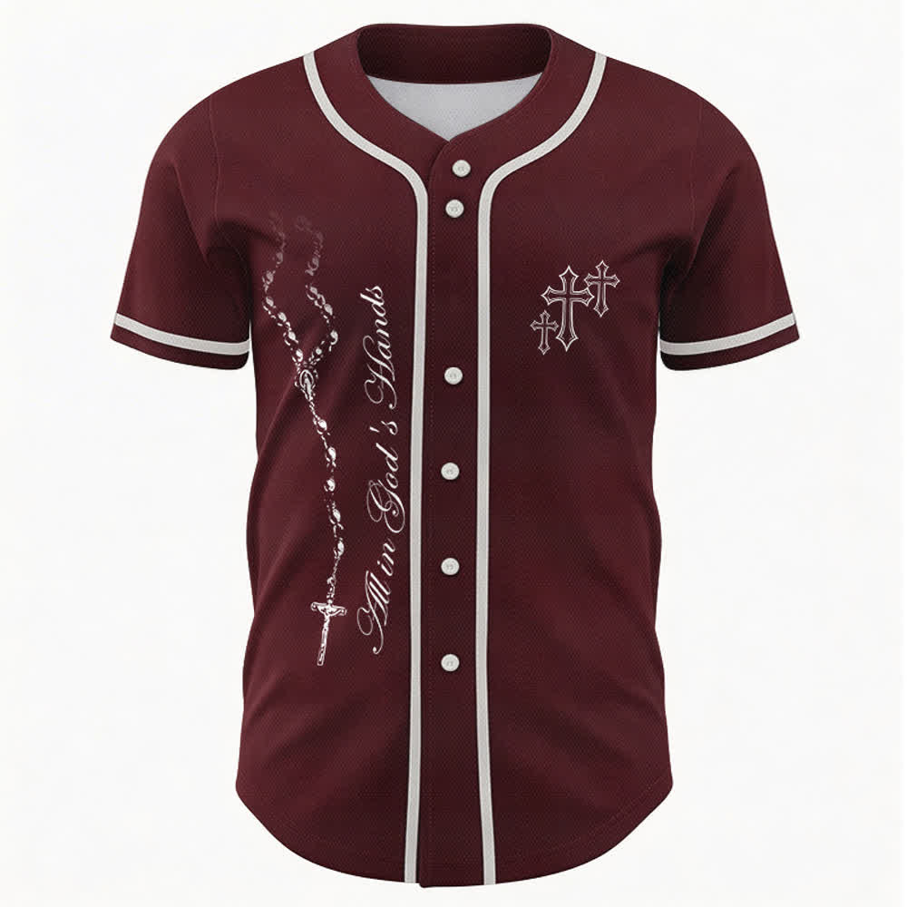 Christianartworkshop Vertrauen, Hoffnung, Streben, Glaube – Alles in Gottes Händen – Unisex-Baseballtrikot mit Glaubensmotiv - image 1