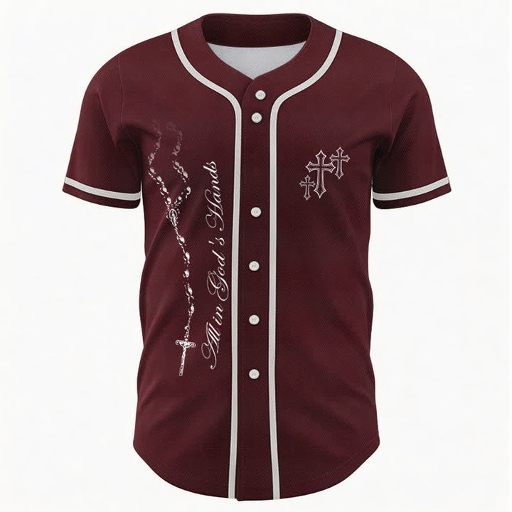 Christianartworkshop Vertrauen, Hoffnung, Streben, Glaube – Alles in Gottes Händen – Unisex-Baseballtrikot mit Glaubensmotiv - image 1