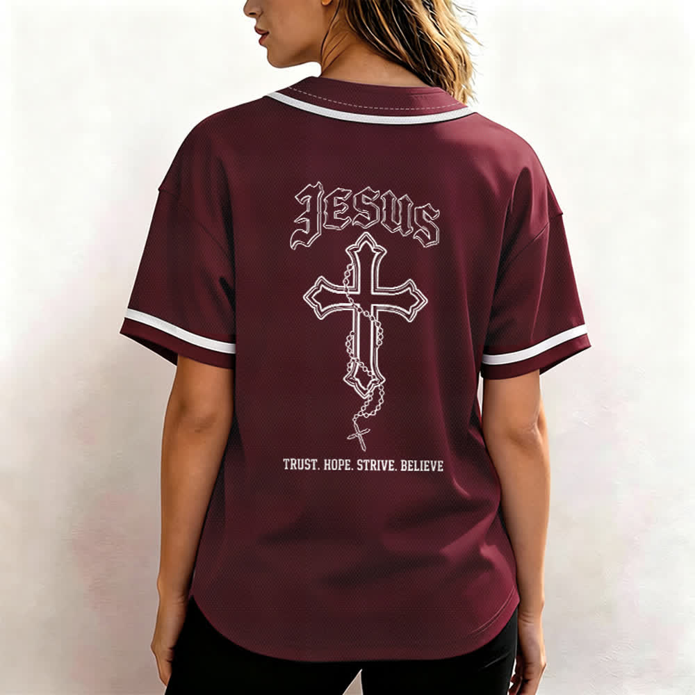 Christianartworkshop Vertrauen, Hoffnung, Streben, Glaube – Alles in Gottes Händen – Unisex-Baseballtrikot mit Glaubensmotiv - image 6
