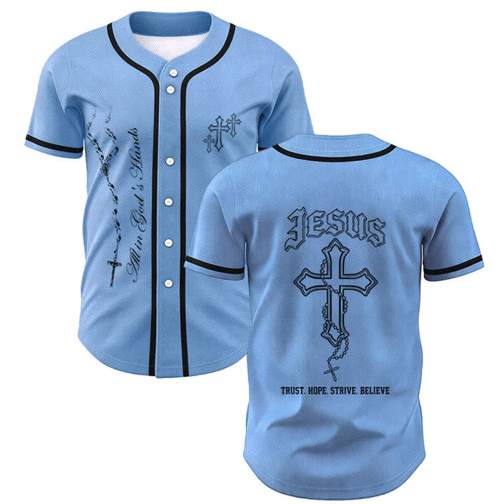 Christianartworkshop Vertrauen, Hoffnung, Streben, Glaube – Alles in Gottes Händen – Unisex-Baseballtrikot mit Glaubensmotiv - Blau - 5XL - image 35