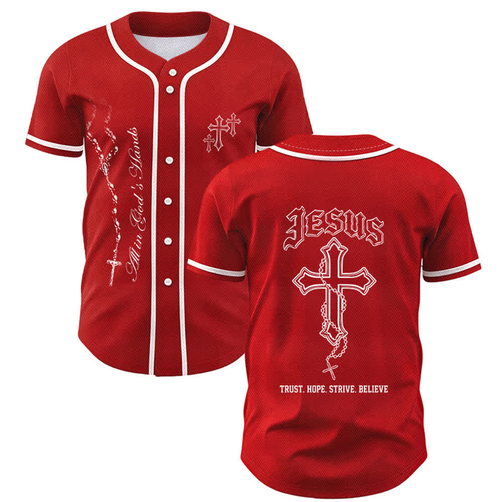 Christianartworkshop Vertrauen, Hoffnung, Streben, Glaube – Alles in Gottes Händen – Unisex-Baseballtrikot mit Glaubensmotiv - Rot - 5XL - image 49