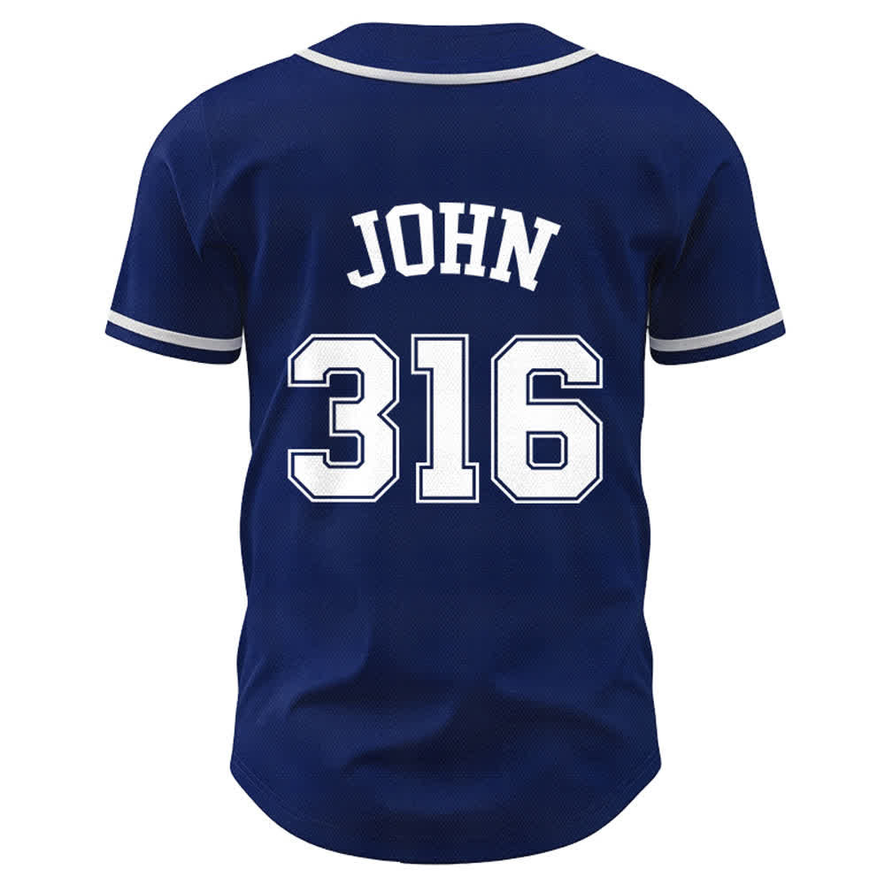 Christianartworkshop Sportliches Team Jesus Johannes 316 Inspirierendes Bibelzitat Unisex-Baseballtrikot - image 2