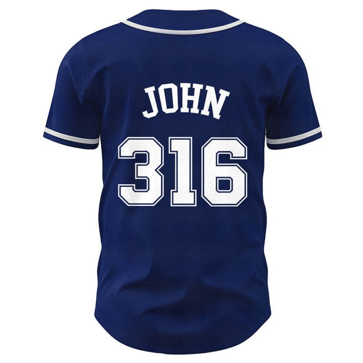 Christianartworkshop Sportliches Team Jesus Johannes 316 Inspirierendes Bibelzitat Unisex-Baseballtrikot - image 2