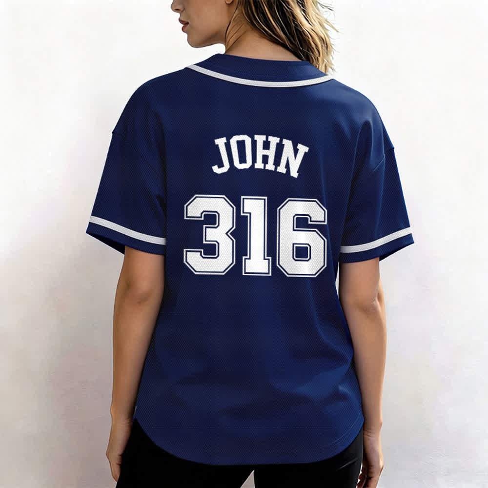 Christianartworkshop Sportliches Team Jesus Johannes 316 Inspirierendes Bibelzitat Unisex-Baseballtrikot - image 6