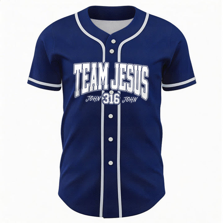 Christianartworkshop Sportliches Team Jesus Johannes 316 Inspirierendes Bibelzitat Unisex-Baseballtrikot - image 1