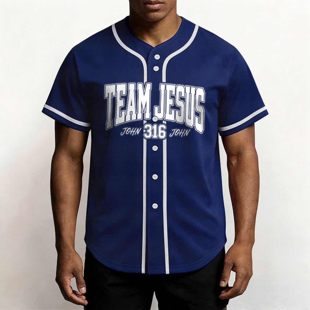 Christianartworkshop Sportliches Team Jesus Johannes 316 Inspirierendes Bibelzitat Unisex-Baseballtrikot - image 3