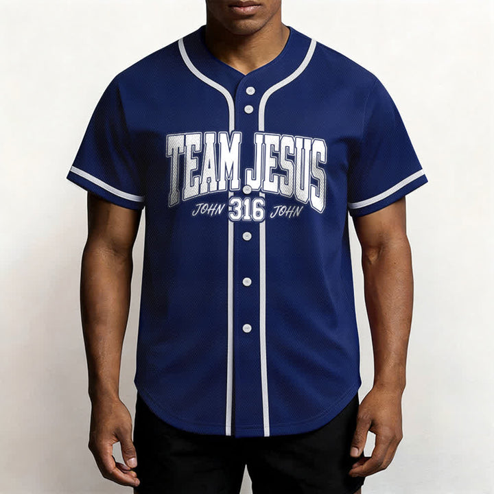 Christianartworkshop Sportliches Team Jesus Johannes 316 Inspirierendes Bibelzitat Unisex-Baseballtrikot - image 3