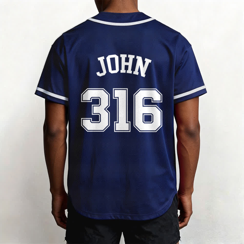 Christianartworkshop Sportliches Team Jesus Johannes 316 Inspirierendes Bibelzitat Unisex-Baseballtrikot - image 4
