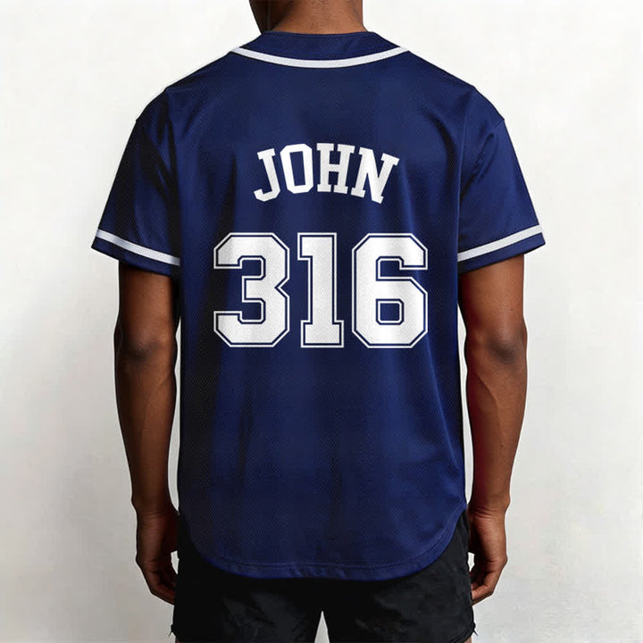 Christianartworkshop Sportliches Team Jesus Johannes 316 Inspirierendes Bibelzitat Unisex-Baseballtrikot - image 4