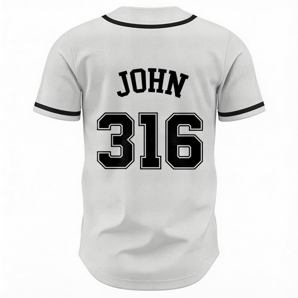 Christianartworkshop Sportliches Team Jesus Johannes 316 Inspirierendes Bibelzitat Unisex-Baseballtrikot - image 9
