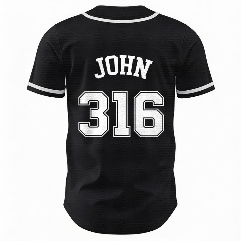 Christianartworkshop Sportliches Team Jesus Johannes 316 Inspirierendes Bibelzitat Unisex-Baseballtrikot - image 16