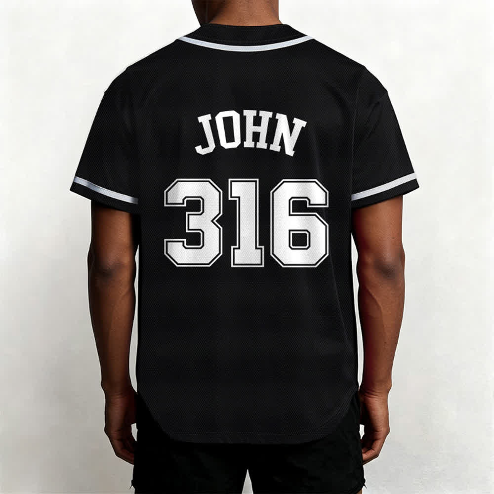 Christianartworkshop Sportliches Team Jesus Johannes 316 Inspirierendes Bibelzitat Unisex-Baseballtrikot - image 18