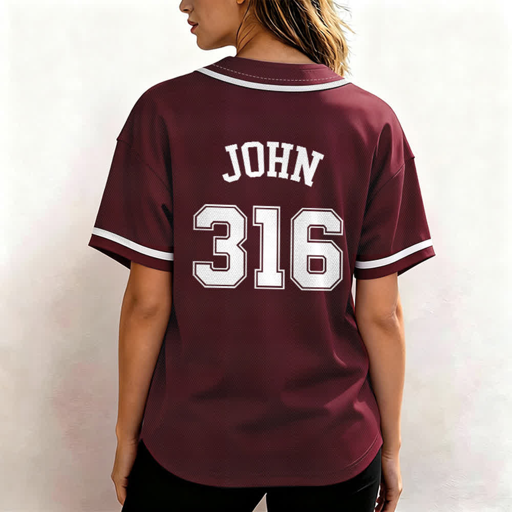 Christianartworkshop Sportliches Team Jesus Johannes 316 Inspirierendes Bibelzitat Unisex-Baseballtrikot - image 27