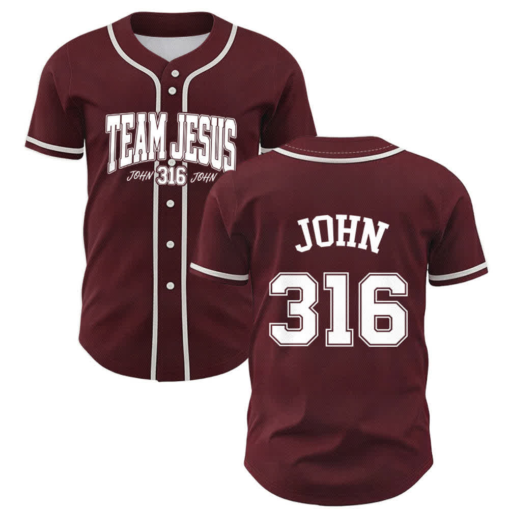 Christianartworkshop Sportliches Team Jesus Johannes 316 Inspirierendes Bibelzitat Unisex-Baseballtrikot - Wein - 5XL - image 21
