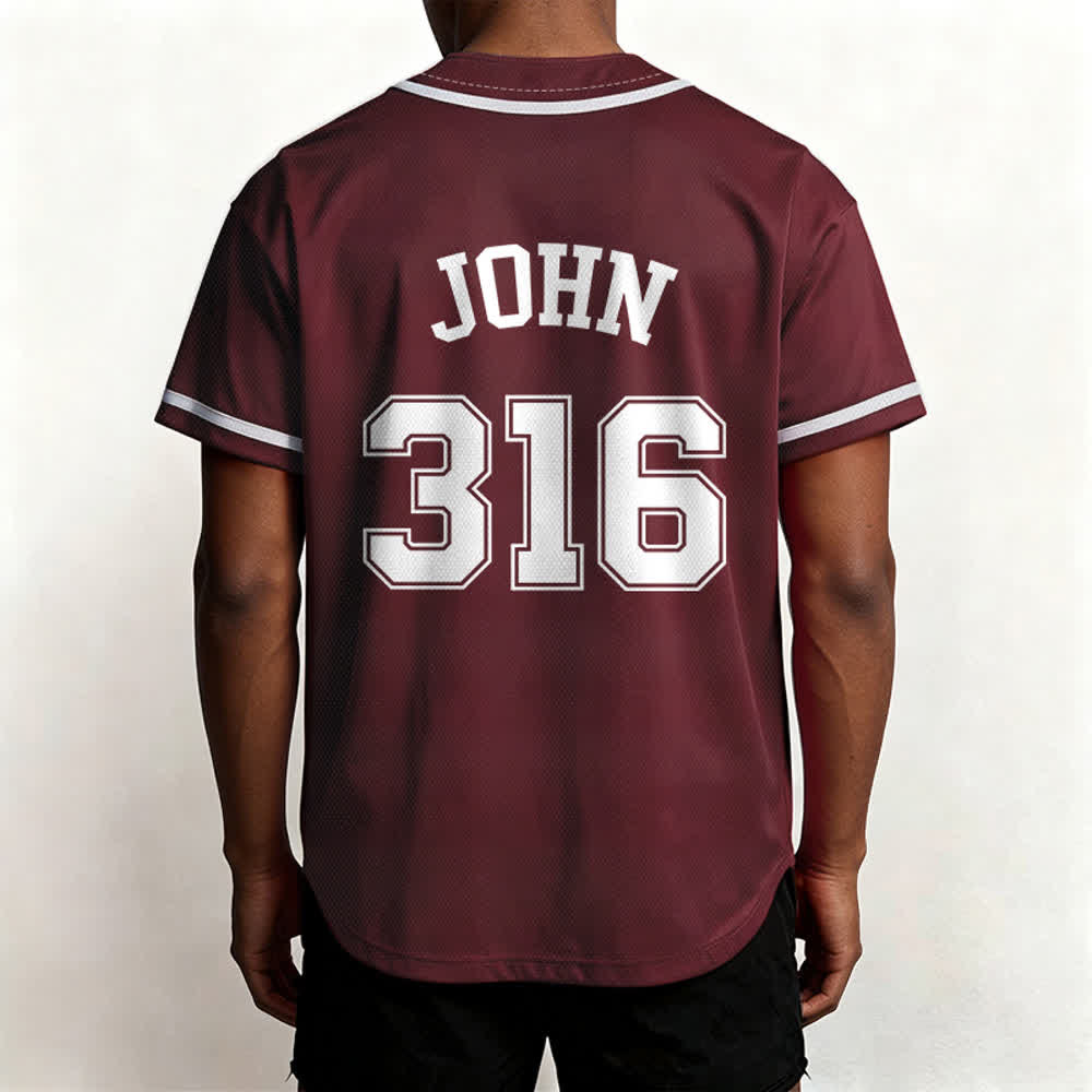Christianartworkshop Sportliches Team Jesus Johannes 316 Inspirierendes Bibelzitat Unisex-Baseballtrikot - image 25