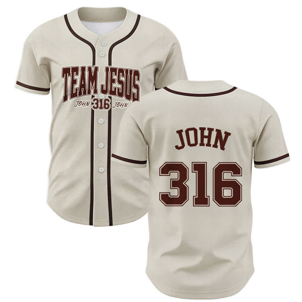 Christianartworkshop Sportliches Team Jesus Johannes 316 Inspirierendes Bibelzitat Unisex-Baseballtrikot - Aprikose - 5XL - image 28